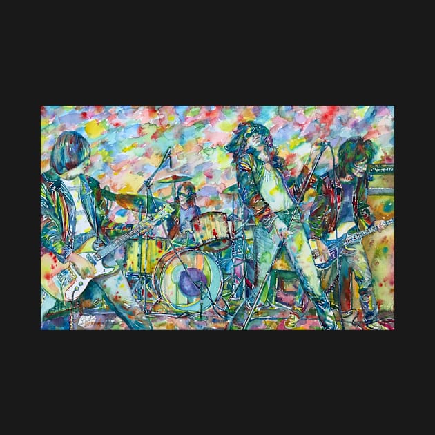 RAMONES innconcert - watercolor portrait by lautir