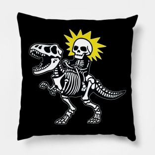 Skeleton Riding Dinosaur Skeleton Pillow