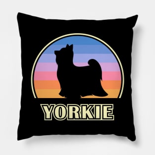 Yorkie Vintage Sunset Yorkshire Terrier Dog Pillow