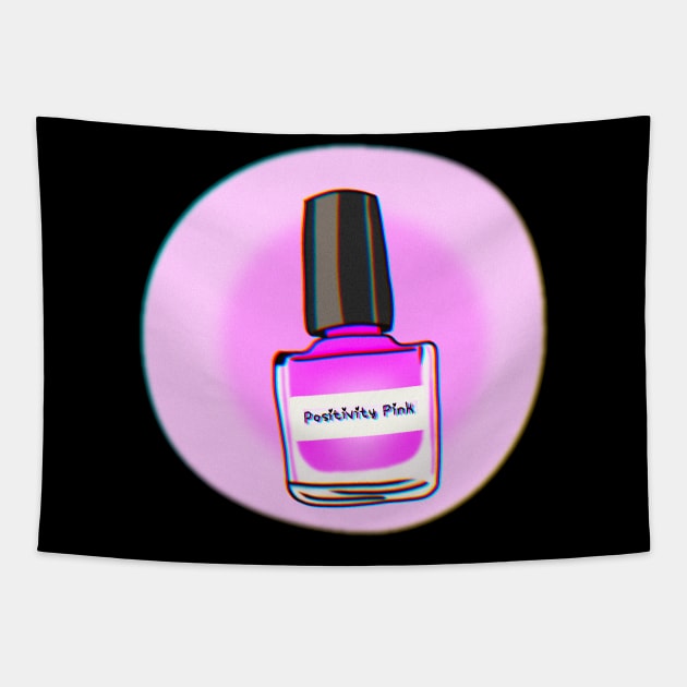 Positivity Pink Nail Polish Tapestry by ROLLIE MC SCROLLIE