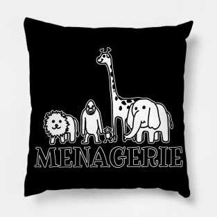 Cute Zoo Animals Menagerie Pillow
