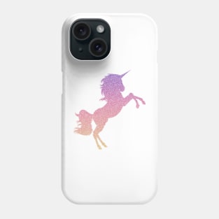 Pastel Pink Purple Ombre Faux Glitter Unicorn Phone Case