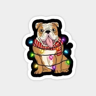 bulldog christmas lights Magnet