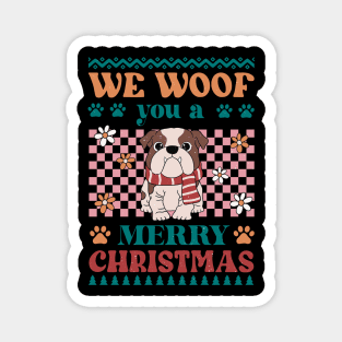Ugly Christmas Dog Sweater, We Woof You a Merry Christmas Magnet