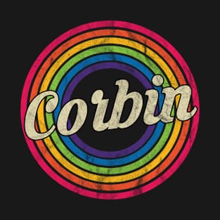 Corbin - Retro Rainbow Faded-Style T-Shirt