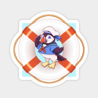 Puffin Sailor (Background) Magnet