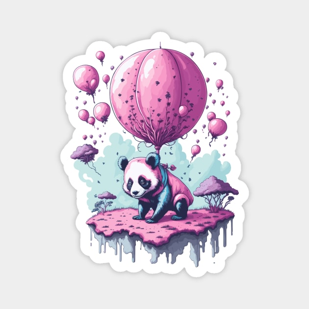 Watercolor: balloon panda Magnet by ARTsawin