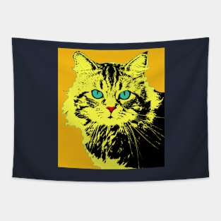 CAT POP ART - ORANGE Tapestry