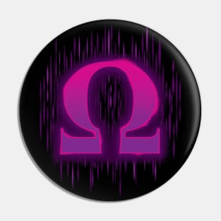 Greek Omega - Pinky Purple Pin