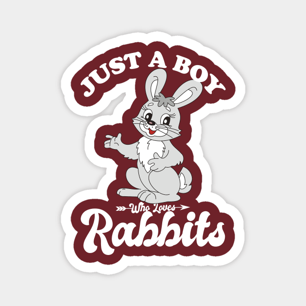 Just a Boy Who Loves Rabbits Magnet by Eteefe