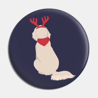 Christmas Golden Retriever Back Pin