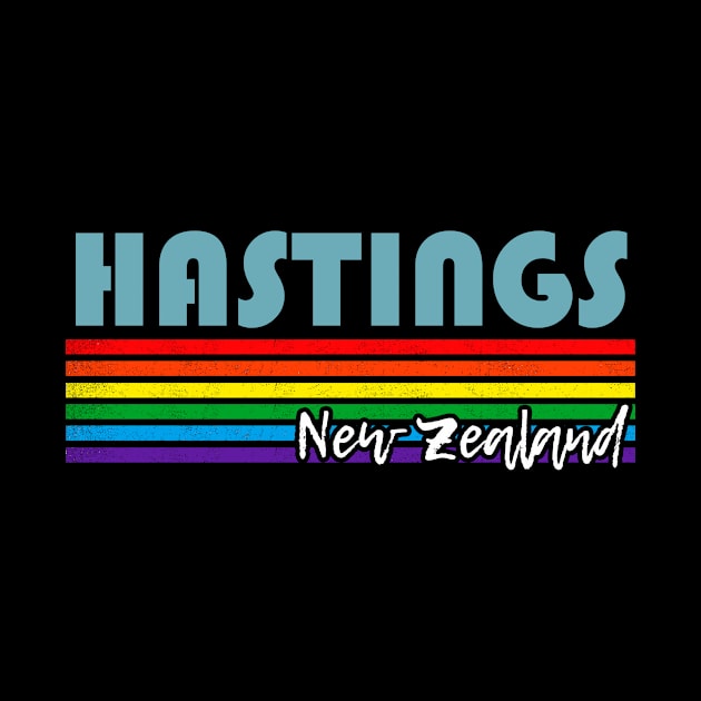 Hastings New Zealand Pride Shirt Hastings LGBT Gift LGBTQ Supporter Tee Pride Month Rainbow Pride Parade by NickDezArts