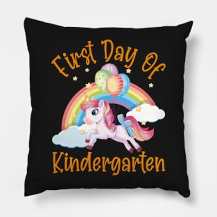 Nice Unicorn and Rainbow | First Day of Kindergarten Pillow