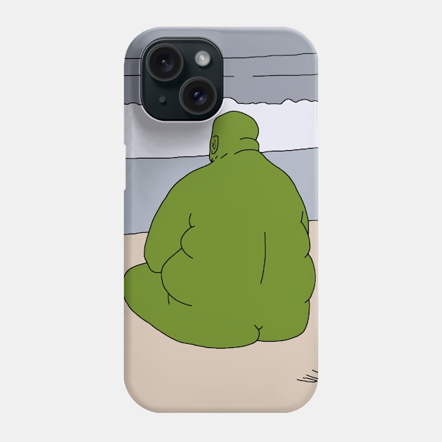 A Green Stone by the Sea Phone Case by The Crocco