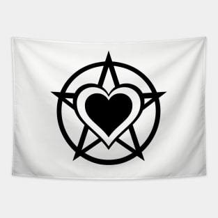 Black Pagan Heart Cheeky Witch® Tapestry