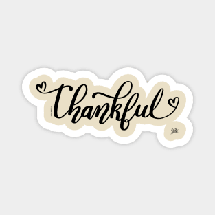 Thankful Hearts Hand Lettered Thanksgiving Magnet