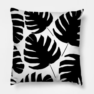 Black & White Monstera Pillow