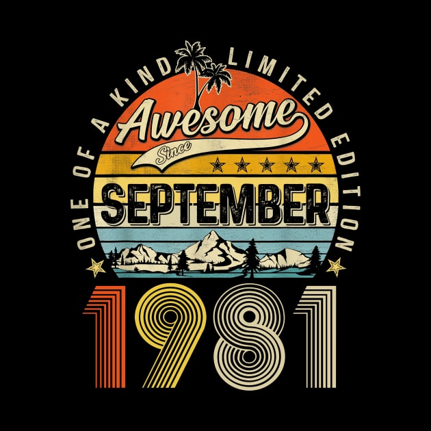 Awesome Since September 1981 Vintage 42nd Birthday by Mhoon 