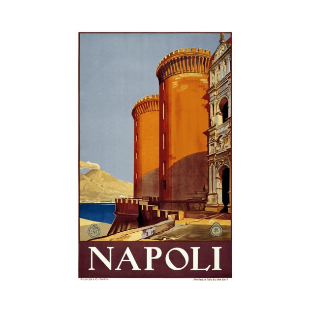 Napoli (Naples), Italy Vintage Travel Poster Design by Naves