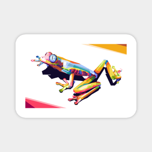 Pop Art design illustration with tree frog image Magnet