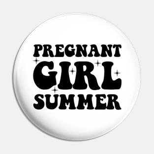 Pregnant Girl Summer Baby Shower Announcement Pregnancy Reveal Pin
