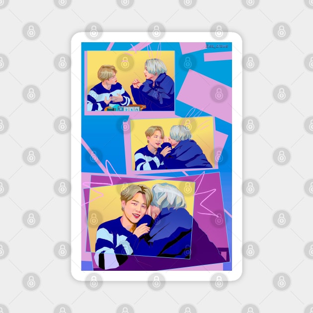 Jikook Run Magnet by Elsa-draws