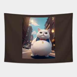 Selfie Fat cat - Modern digital art Tapestry