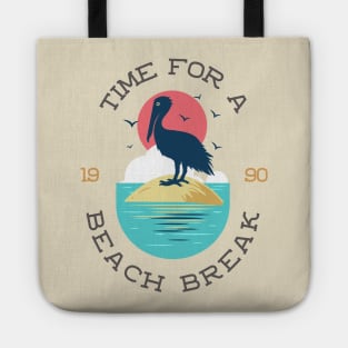 Summer Beach Coastal Ocean Nautical Pelican Tote