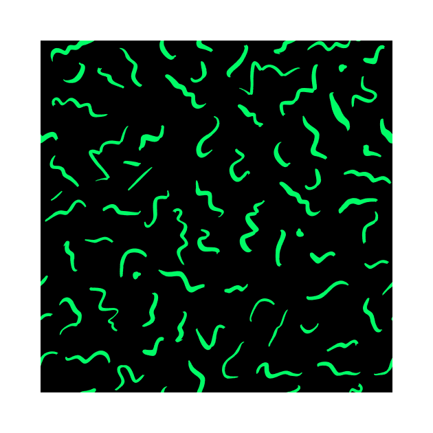 Artistic Squiggle Colorful Print Pattern Green by Auto-Prints