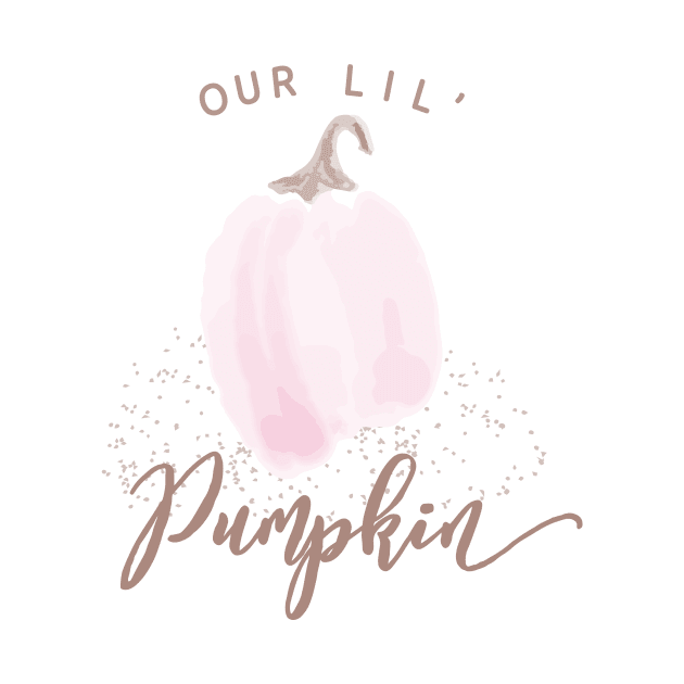 Our lil' Pumpkin Watercolor Pink Pumpkin by Rochelle Rae Designs