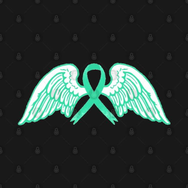 Teal Awareness Ribbon with Angel Wings by CaitlynConnor