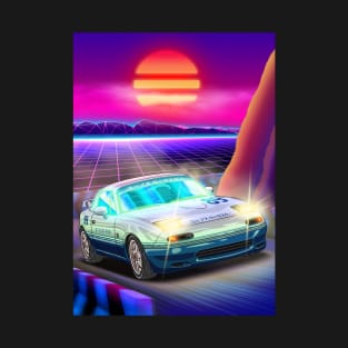 Mazda Miata Eunos Roadster Synthwave T-Shirt