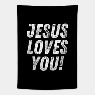 Jesus Loves You Christian Quote Tapestry