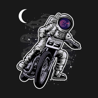 Astronaut Motorbike Evergrow Crypto EGC Coin To The Moon Crypto Token Cryptocurrency Wallet Birthday Gift For Men Women Kids T-Shirt