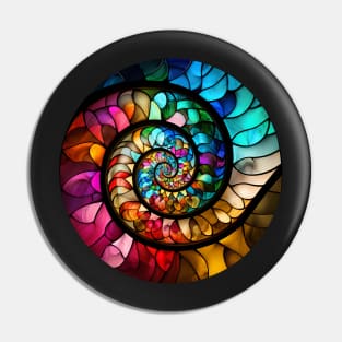 Rainbow Spiral Stained Glass Pin