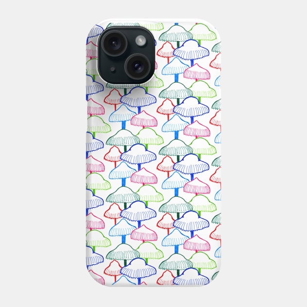 Colourful Mushrooms Phone Case by crumpetsandcrabsticks