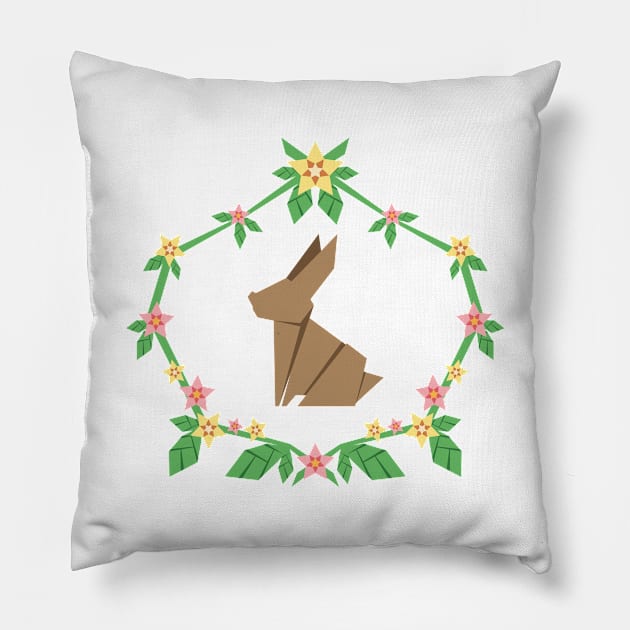 Origami Rabbit Pillow by aglomeradesign