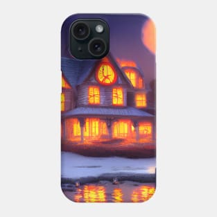 Halloween Horror House in the Snow Phone Case