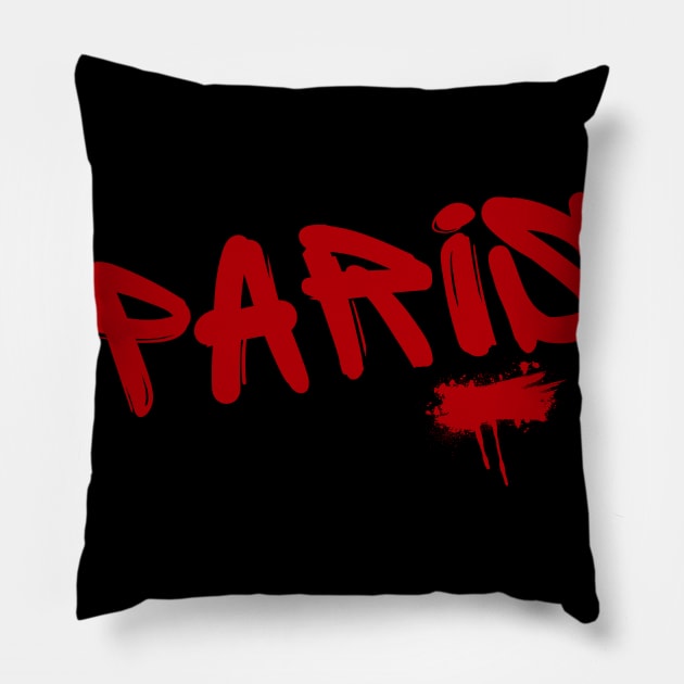 Paris Graffiti Pillow by HappyPeeps