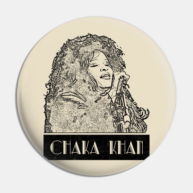 Chaka khan // Black Retro Pin by Degiab