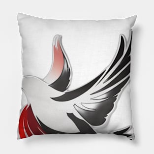 Soaring Dove of Peace with Red and Black Accents No. 946 Pillow