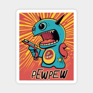 Pew Pew Robot Alien Magnet