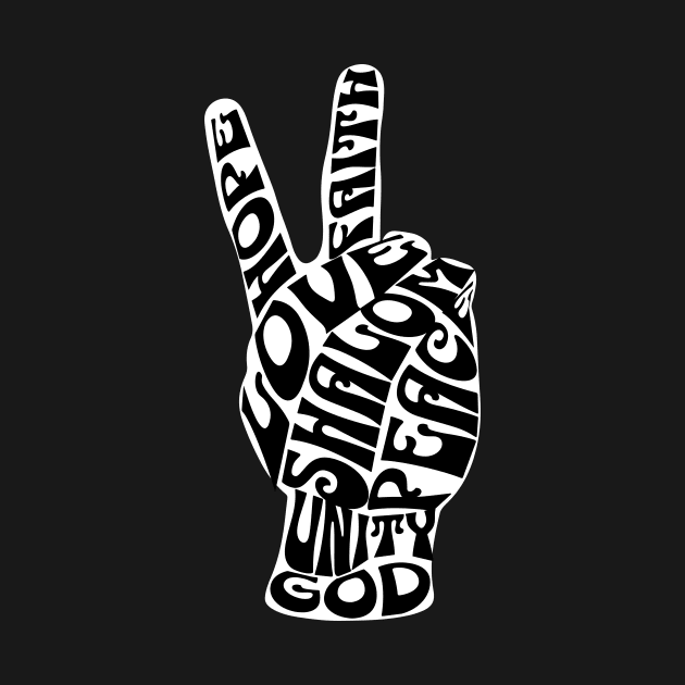 Peace-Shalom - Black Text Unisex Christian Cotton T-Shirt, Fun Retro Imagery, Trendy Spiritual Shirt, Christian Apparel, Comy, Soft by Yendarg Productions