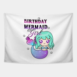 Birthday mermaid girl Tapestry