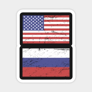 United States Flag & Russia Flag Magnet