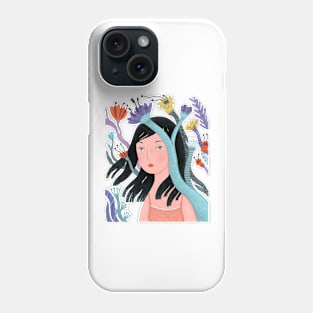 Women in flowers Phone Case