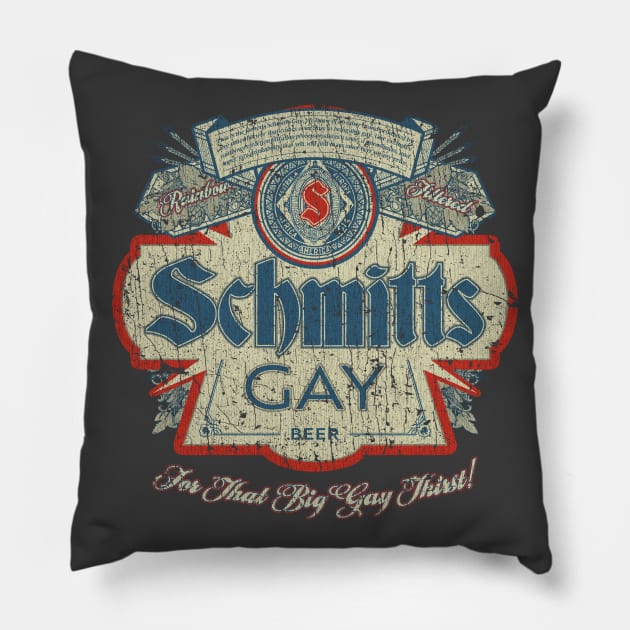 Schmitts Gay Beer 1991 Pillow by JCD666