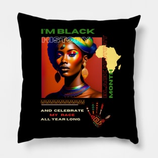 Black history month cute graphic design artwork Pillow