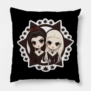 Two Witches Duo Goth Pillow