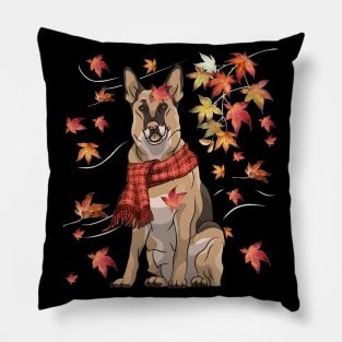 Maple Dog Leaf Fall Hello Autumn Funny German Shepherd Lover Pillow